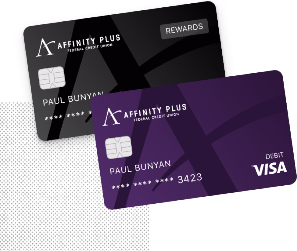 Affinity Plus debit card and credit card